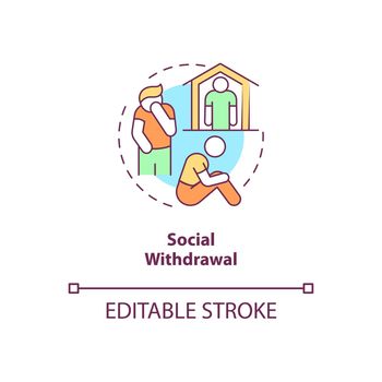 Social withdrawal concept icon