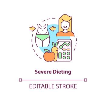 Severe dieting concept icon