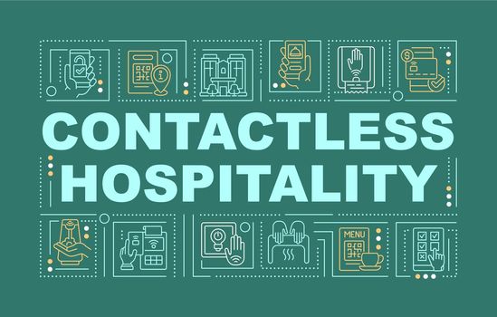Contactless hospitality word concepts green banner