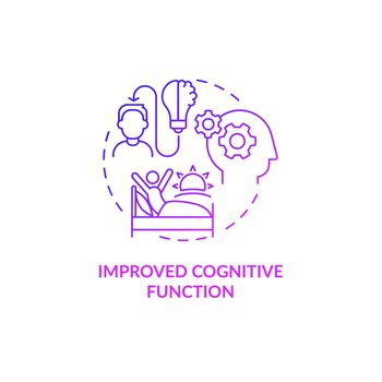 Improved cognitive functions purple gradient concept icon