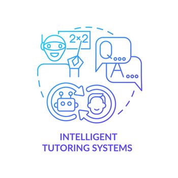 Intelligent tutoring system blue gradient concept icon