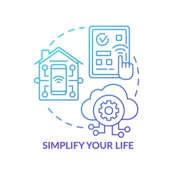 Simplify your life blue gradient concept icon
