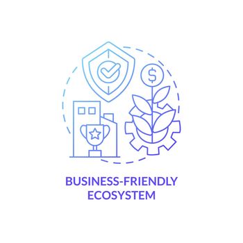 Business-friendly ecosystem blue gradient concept icon