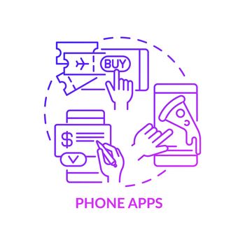 Phone apps purple gradient concept icon