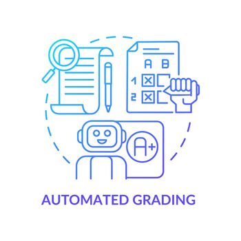 Automated grading blue gradient concept icon