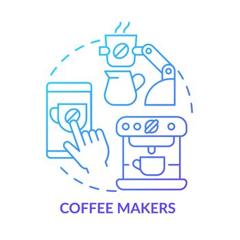 Coffee maker blue gradient concept icon