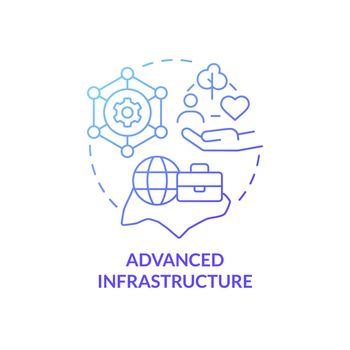 Advanced infrastructure blue gradient concept icon