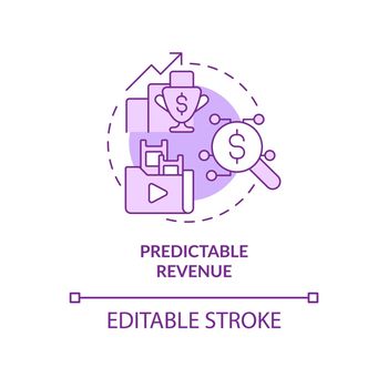 Predictable revenue purple concept icon