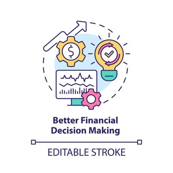 Better financial decision making concept icon