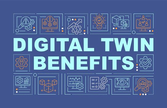 Digital twin advantages word concepts blue banner