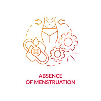 Absence of menstruation red gradient concept icon