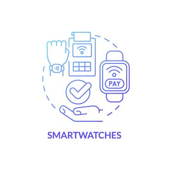 Smartwatch blue gradient concept icon