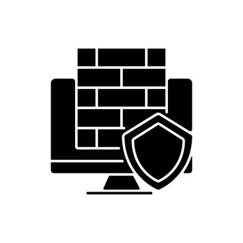 Firewall black glyph icon