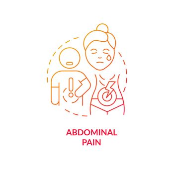 Abdominal pain red gradient concept icon