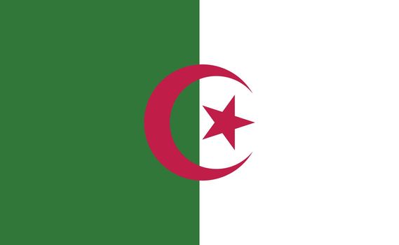 Algeria national flag in exact proportions - Vector