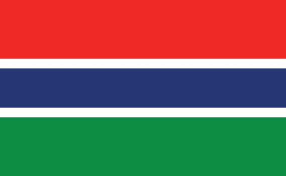Gambia national flag in exact proportions - Vector