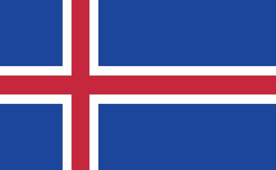 Iceland national flag in exact proportions - Vector
