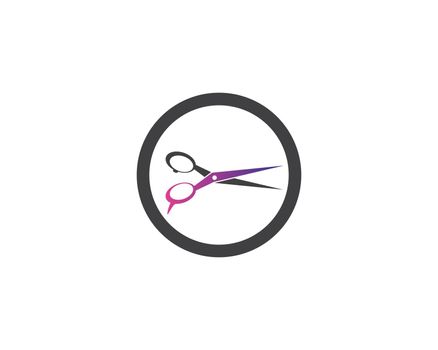 Scissors logo template vector icon illustration