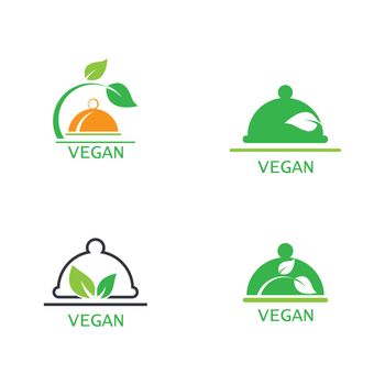 Vegan food logo template