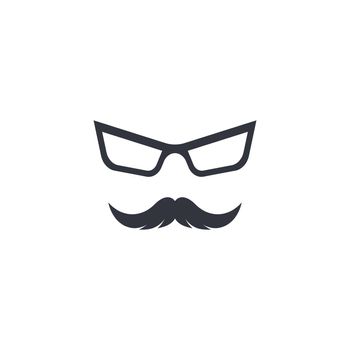 Mustache with glasses logo icon