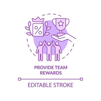 Provide team rewards purple concept icon