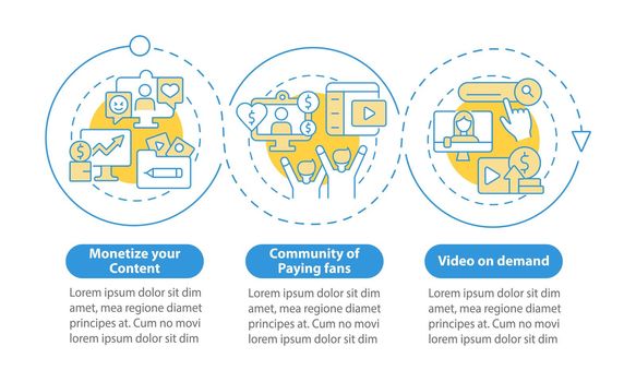 How to earn money from subscription blue circle infographic template