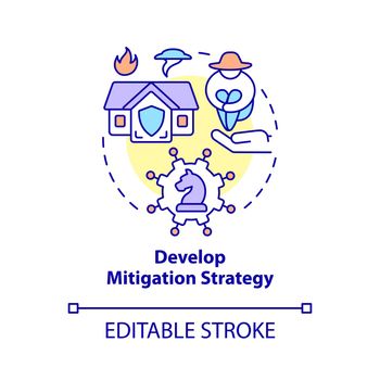 Develop mitigation strategy concept icon