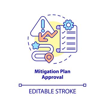 Mitigation plan approval concept icon