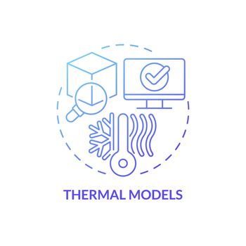 Thermal models blue gradient concept icon