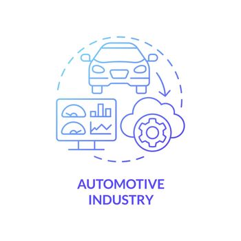Automotive industry blue gradient concept icon