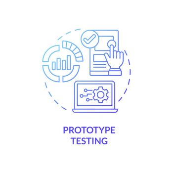 Prototype test blue gradient concept icon