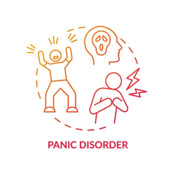 Panic disorder red gradient concept icon