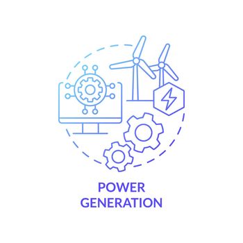 Power generation blue gradient concept icon