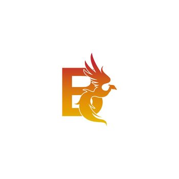 Letter B icon with phoenix logo design template