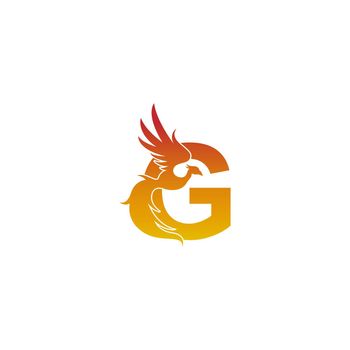 Letter G icon with phoenix logo design template