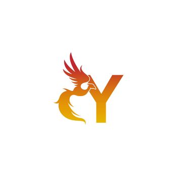 Letter Y icon with phoenix logo design template