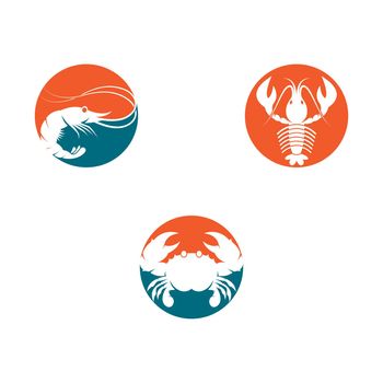 Shrimp logo template vector icon