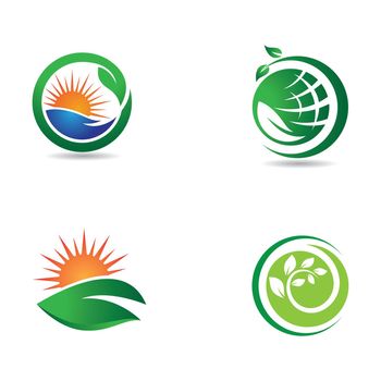 Ecology logo vector icon illustration