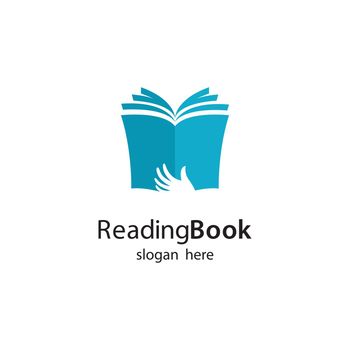 Reading book logo template vector illustration design