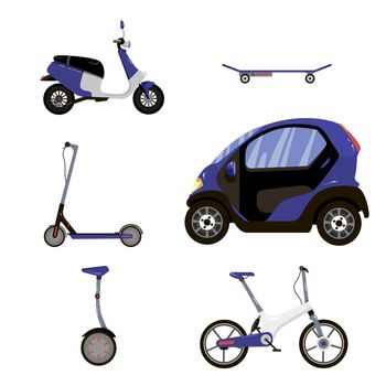 Modern electric scooter, board, bike, moped, car, monowheel