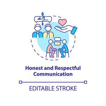 Honest and respectful communication concept icon