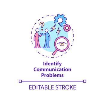 Identify communication problems concept icon
