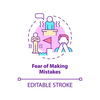 Fear of making mistakes concept icon
