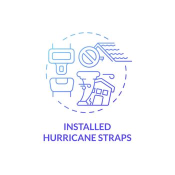 Installed hurricane straps blue gradient concept icon