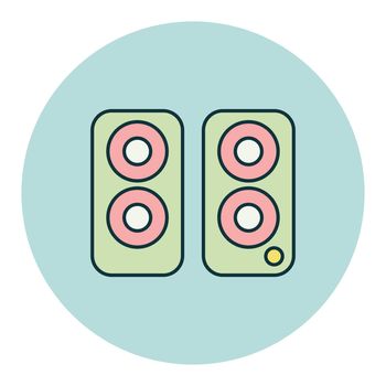 Two acoustic speaker vector flat icon