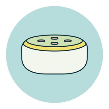 Small smart speaker with voice recognition icon