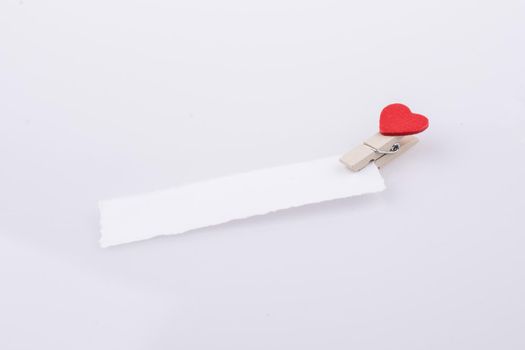 Hearted clip on a paper