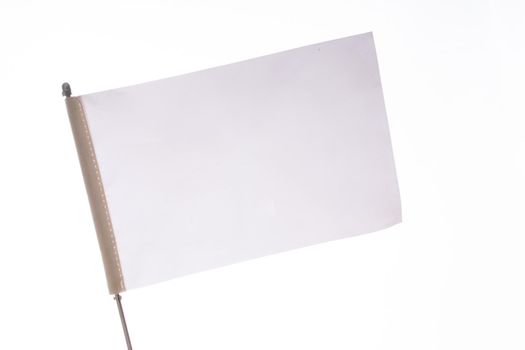 White flag on a white background in display