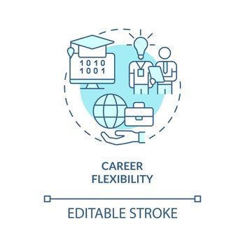 Career flexibility turquoise concept icon