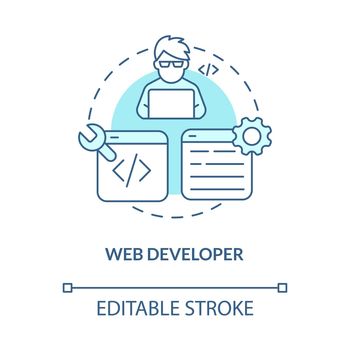 Web developer turquoise concept icon